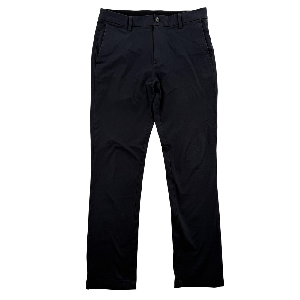 Fairlane Pants Mens 30x30 Black Straight Stretch Chino Casual Flat Front Zip Fly